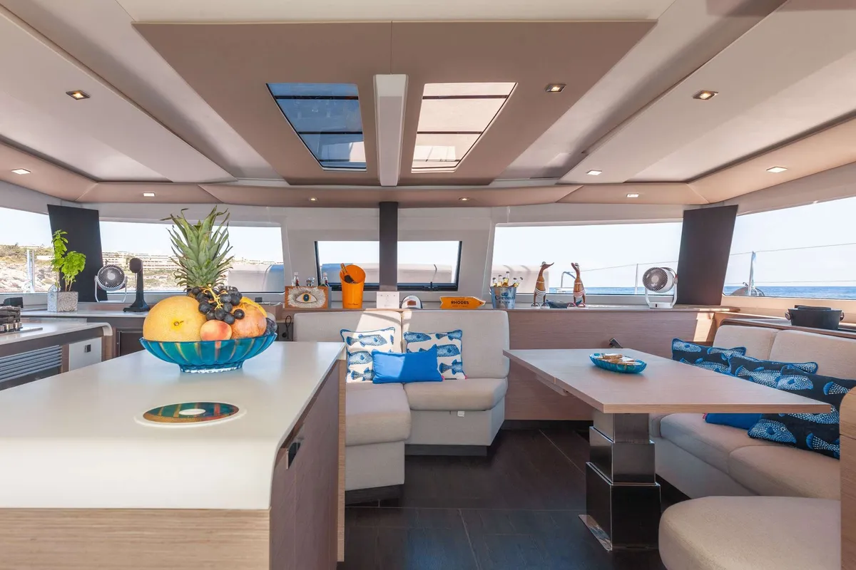 Amante, a Fountaine Pajot Aura 51 catamaran at Municipal Unit of Rhodes, Greece