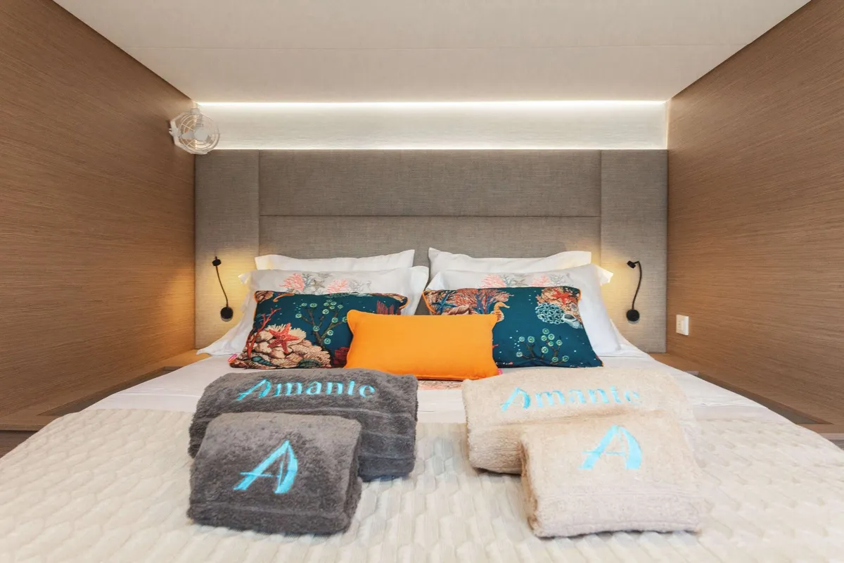 Amante, a Fountaine Pajot Aura 51 catamaran at Municipal Unit of Rhodes, Greece