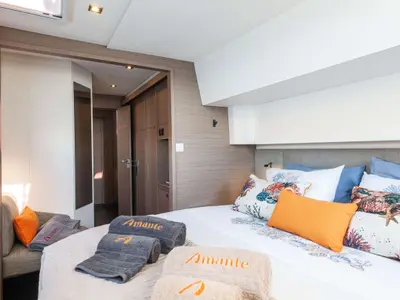 Amante, a Fountaine Pajot Aura 51 catamaran at Municipal Unit of Rhodes, Greece