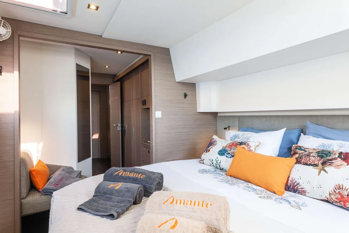 Amante, a Fountaine Pajot Aura 51 catamaran at Municipal Unit of Rhodes, Greece