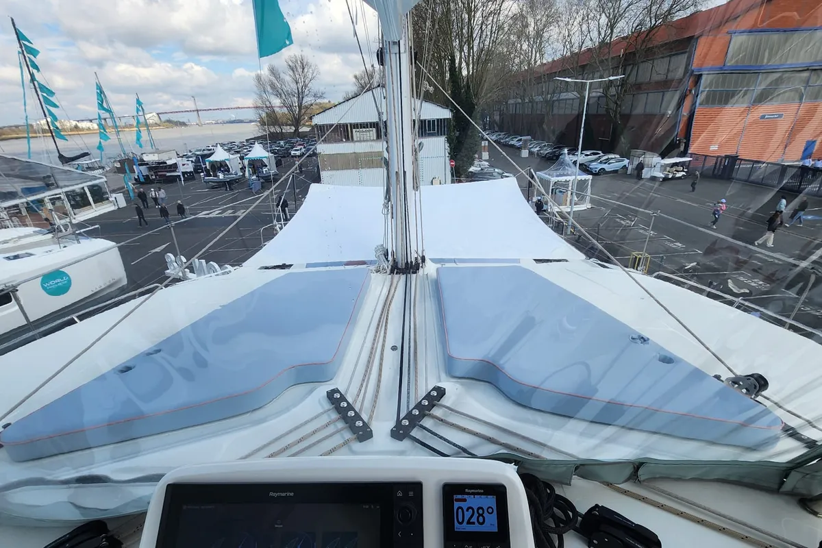 Cockpit of Deb Elli, a Lagoon 51 catamaran at Sant Antoni de Portmany, Spain