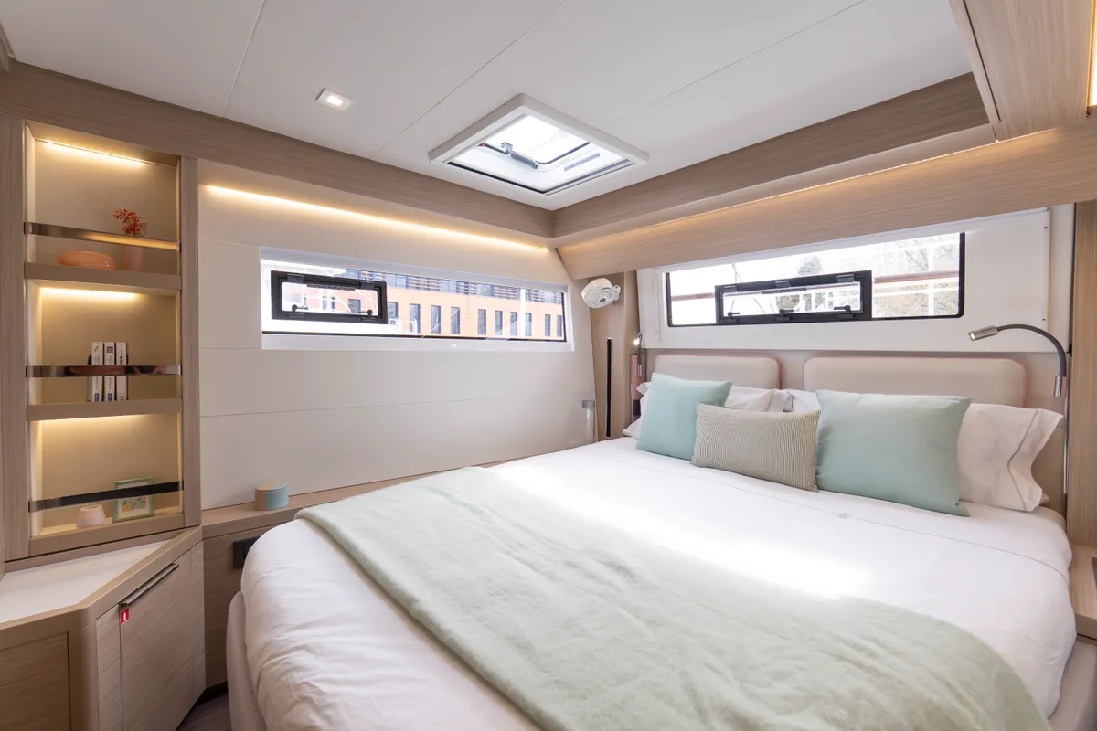 Cabin on Deb Elli, a Lagoon 51 catamaran at Sant Antoni de Portmany, Spain