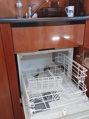Galley of Elaine, a Sealine S38 motorboat at Municipal Unit of Rhodes, Greece