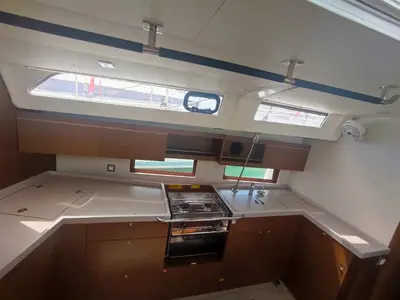 Galley of Ariel, a Beneteau Oceanis 46.1 sailboat at Medulin, Croatia