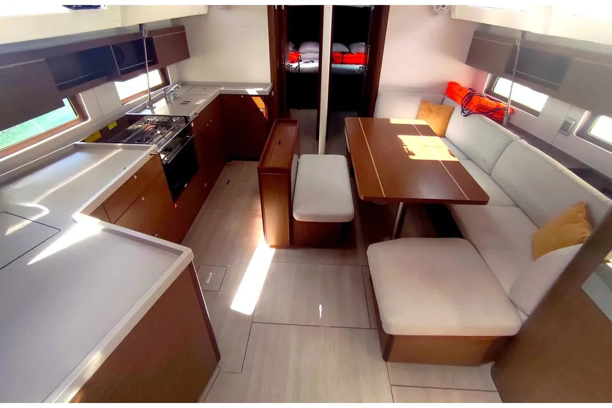 Salon of Ariel, a Beneteau Oceanis 46.1 sailboat at Medulin, Croatia