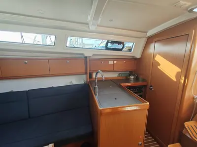 Galley of Tintilinić, a Bavaria Cruiser 34 sailboat at Općina Pakoštane, Croatia