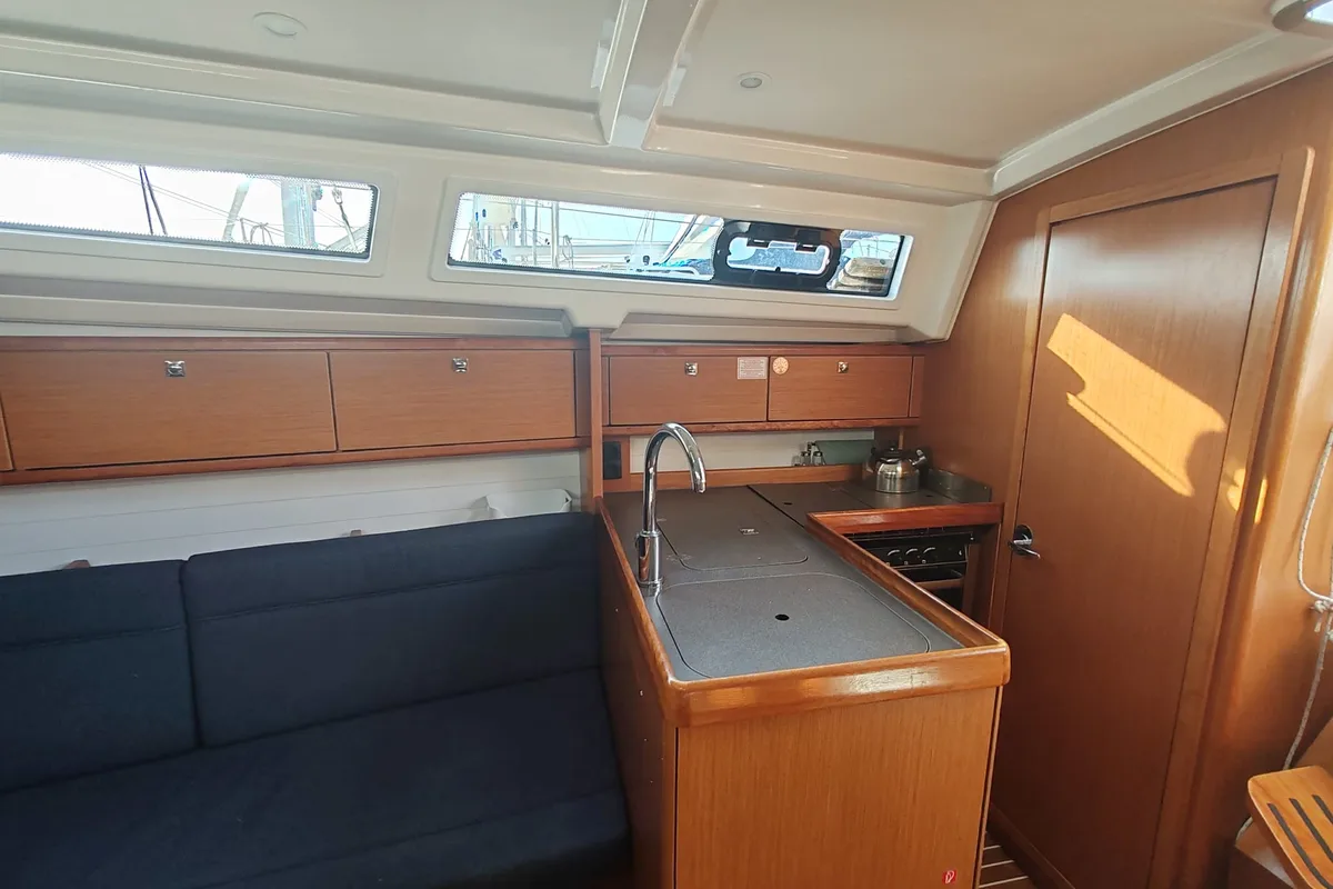 Galley of Tintilinić, a Bavaria Cruiser 34 sailboat at Općina Pakoštane, Croatia