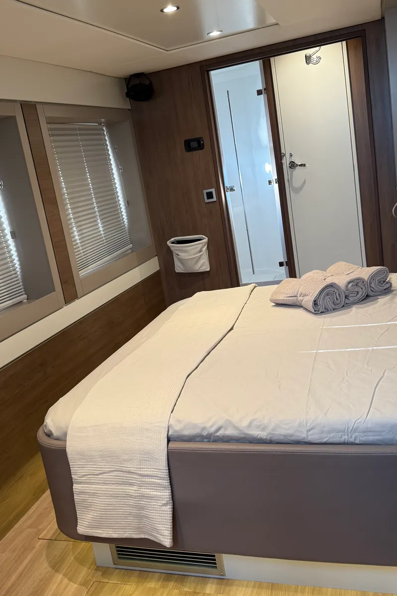 Cabin on Blue Lagoon, a Bali 5.4 catamaran at Valencia, Spain