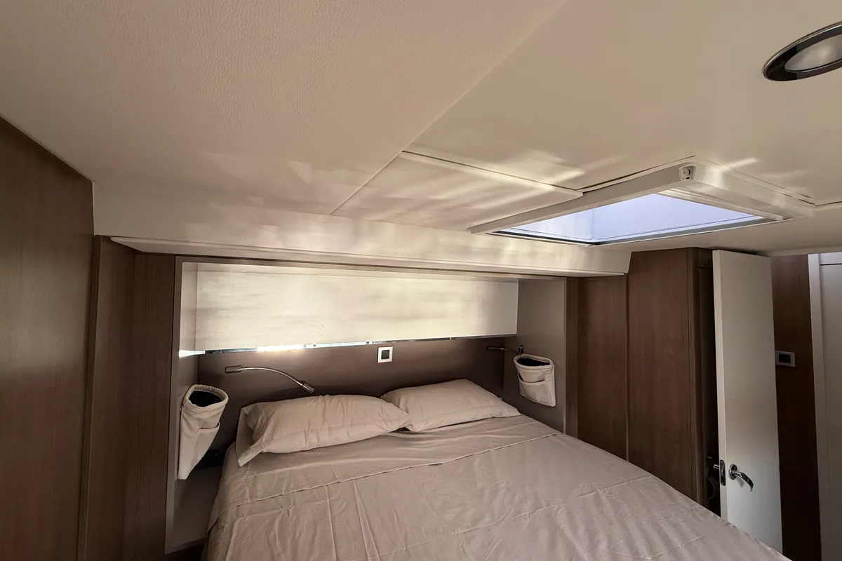 Cabin on Blue Lagoon, a Bali 5.4 catamaran at Valencia, Spain