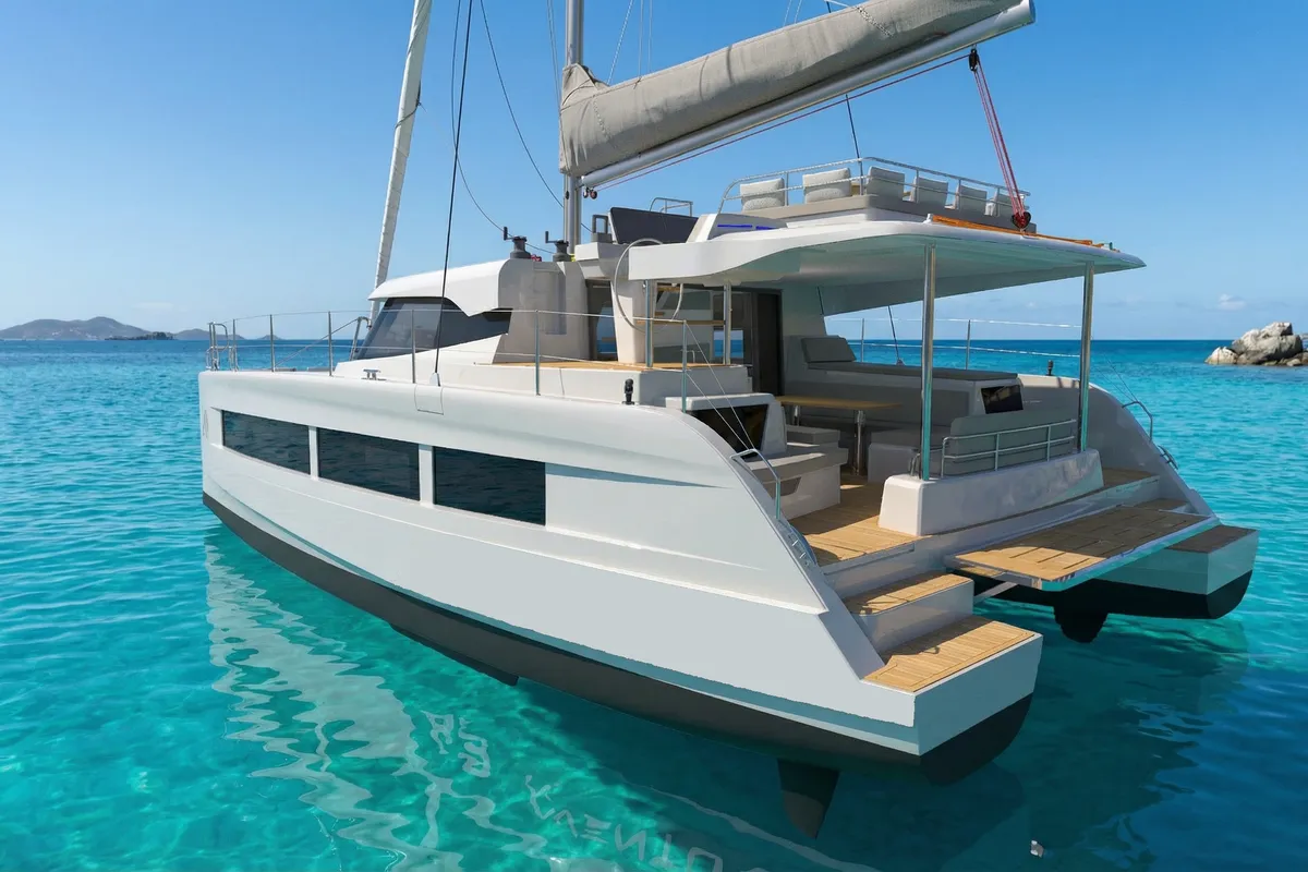 Juno, a Aventura 43 catamaran at Fethiye, Turkey