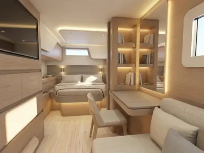 Cabin on Juno, a Aventura 43 catamaran at Fethiye, Turkey
