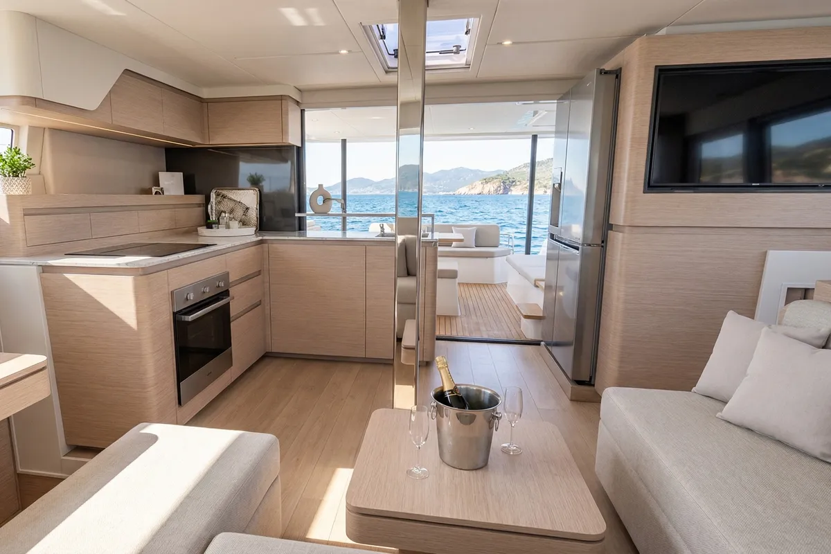 Juno, a Aventura 43 catamaran at Fethiye, Turkey