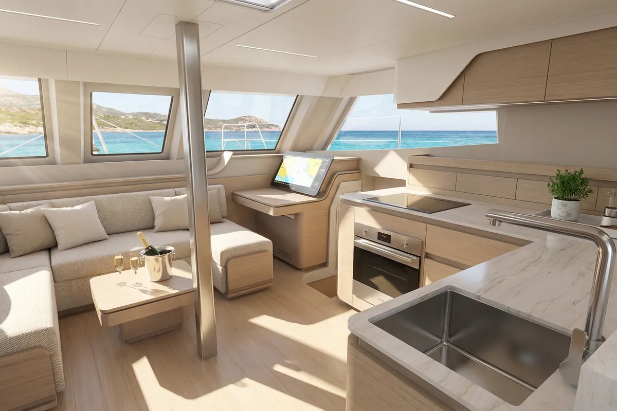 Juno, a Aventura 43 catamaran at Fethiye, Turkey