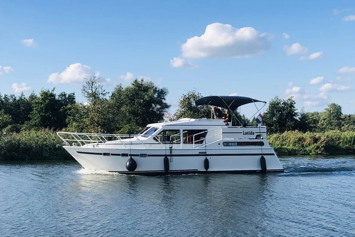Exterior view of Lucida, a Gulet Merenpoort 1100s motorboat at Heukelum, Netherlands