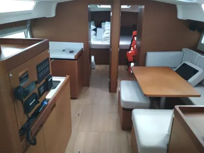 Salon of Lara, a Jeanneau Sun Odyssey 490 sailboat at Neo Klima, Greece
