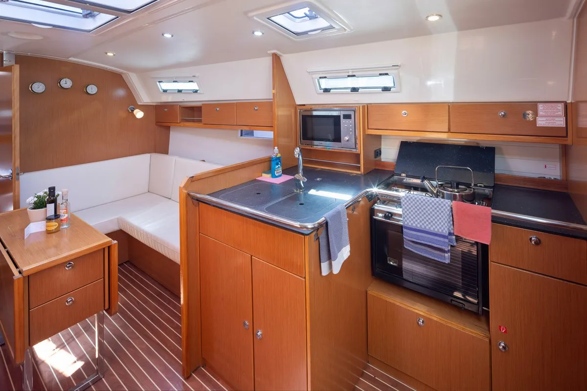Galley of Ionio, a Bavaria Cruiser 36 sailboat at Municipal Unit of Lefkada, Greece