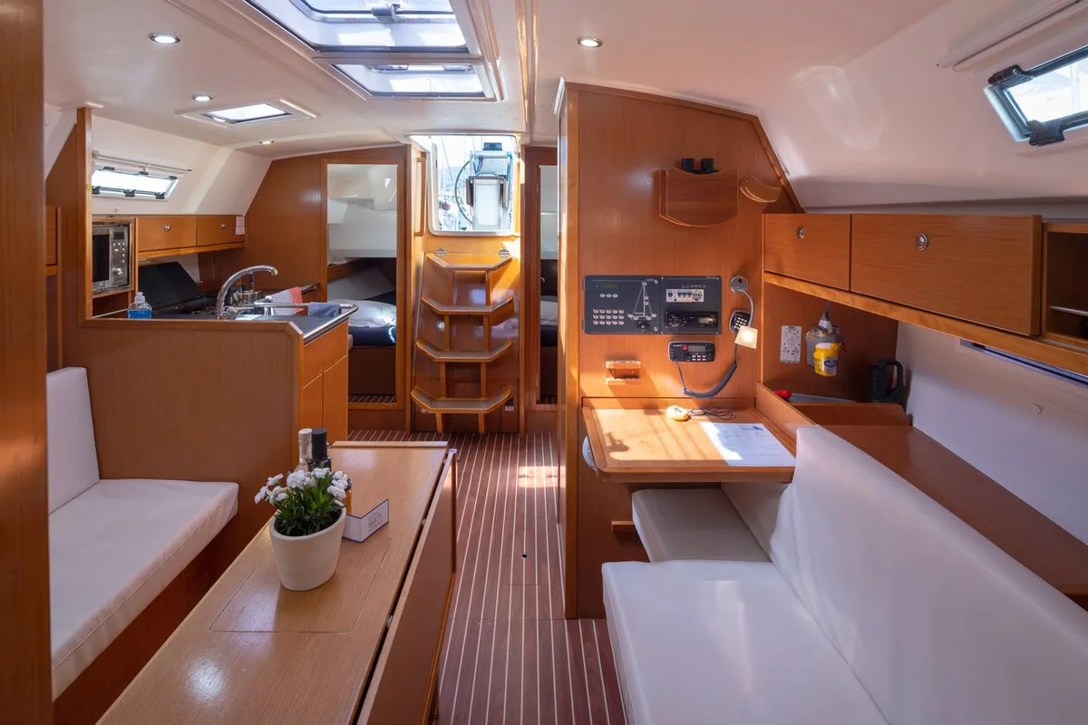 Salon of Ionio, a Bavaria Cruiser 36 sailboat at Municipal Unit of Lefkada, Greece
