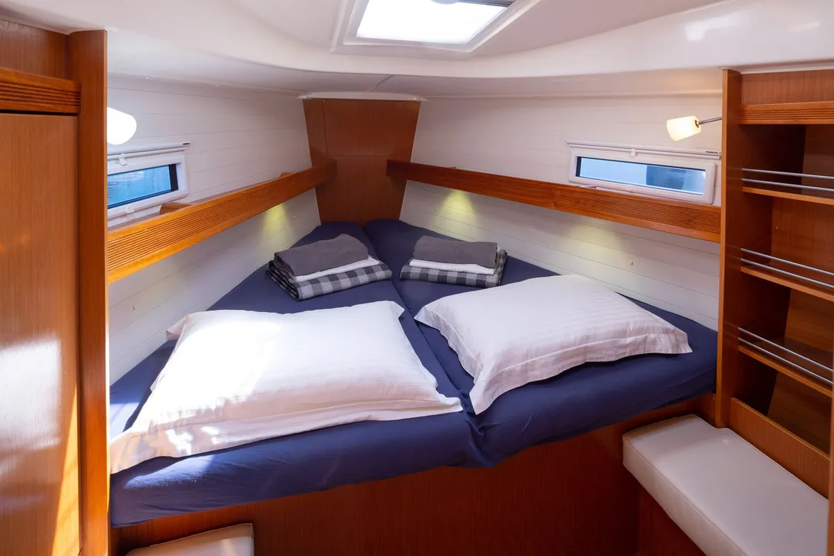 Cabin on Ionio, a Bavaria Cruiser 36 sailboat at Municipal Unit of Lefkada, Greece