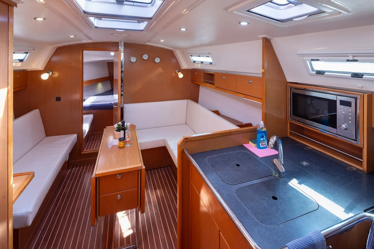 Galley of Ionio, a Bavaria Cruiser 36 sailboat at Municipal Unit of Lefkada, Greece