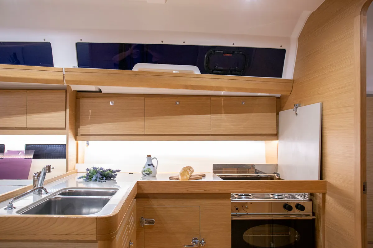 Galley of Sea Cloud 2, a Dufour 412 GL sailboat at Grad Pula, Croatia