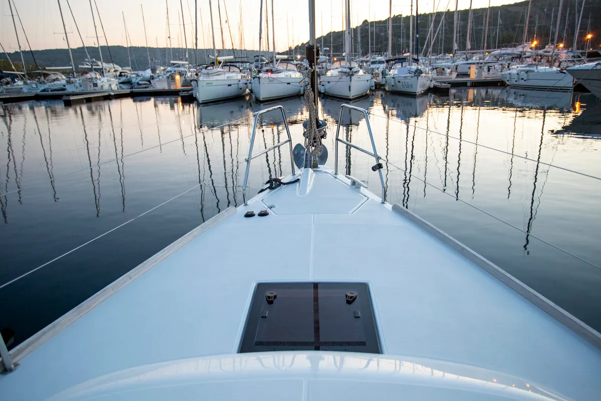 Deck of Sea Cloud 2, a Dufour 412 GL sailboat at Grad Pula, Croatia