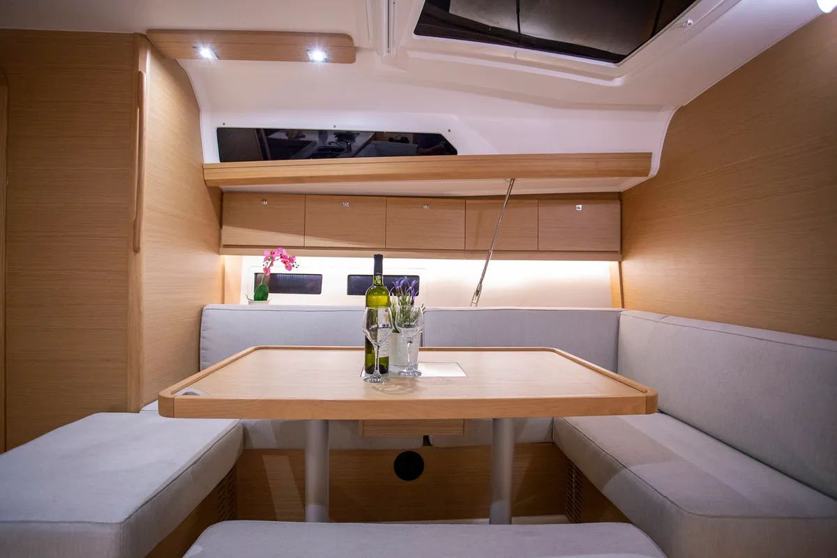 Salon of Sea Cloud 2, a Dufour 412 GL sailboat at Grad Pula, Croatia