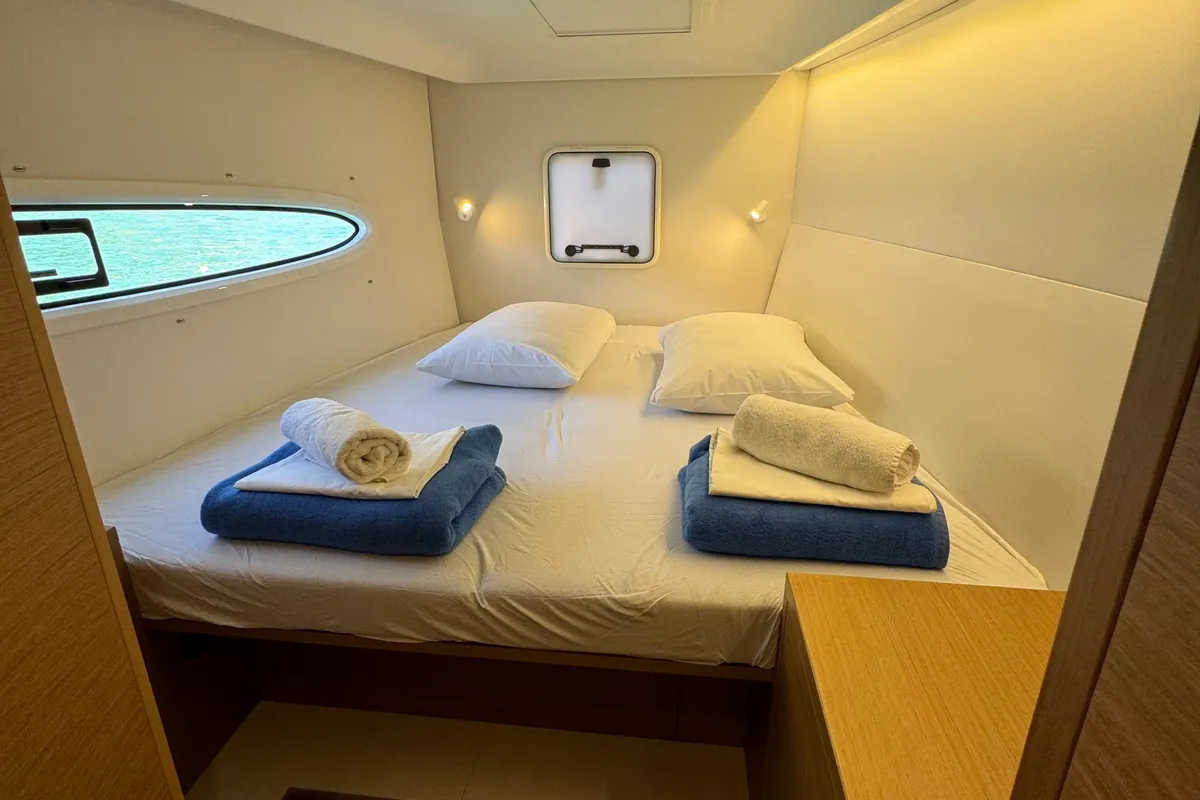 Cabin on Blue Kiss, a Excess 14 catamaran at Dubrovnik, Croatia