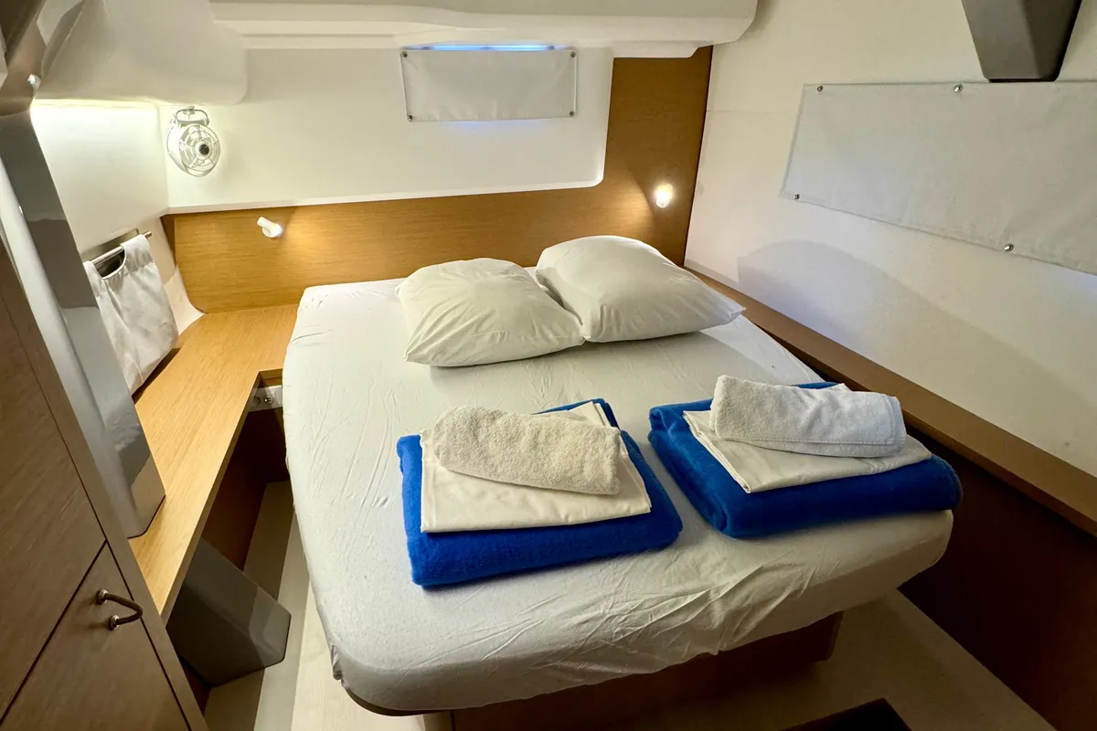 Cabin on Blue Kiss, a Excess 14 catamaran at Dubrovnik, Croatia