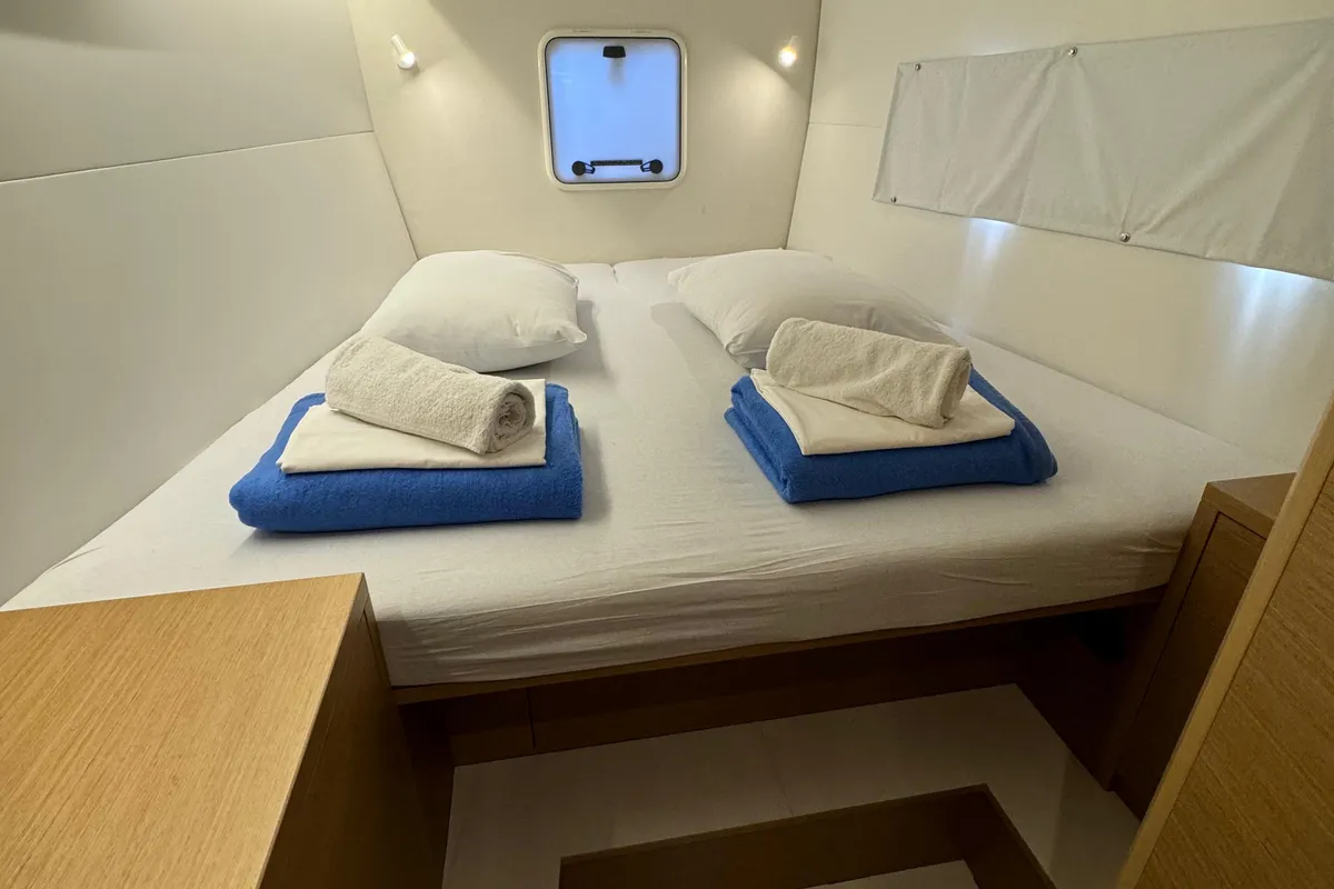 Cabin on Blue Kiss, a Excess 14 catamaran at Dubrovnik, Croatia