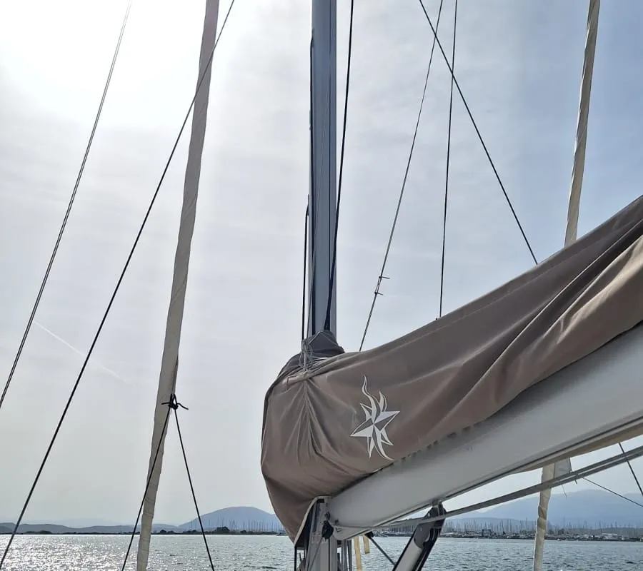 Iliada, a Jeanneau Sun Odyssey 410 sailboat at Palairos, Greece