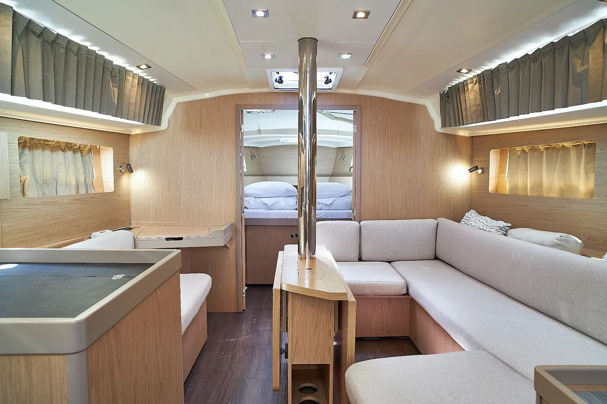 Salon of White Beauty, a Beneteau Oceanis 41.1 sailboat at Biograd na Moru, Croatia