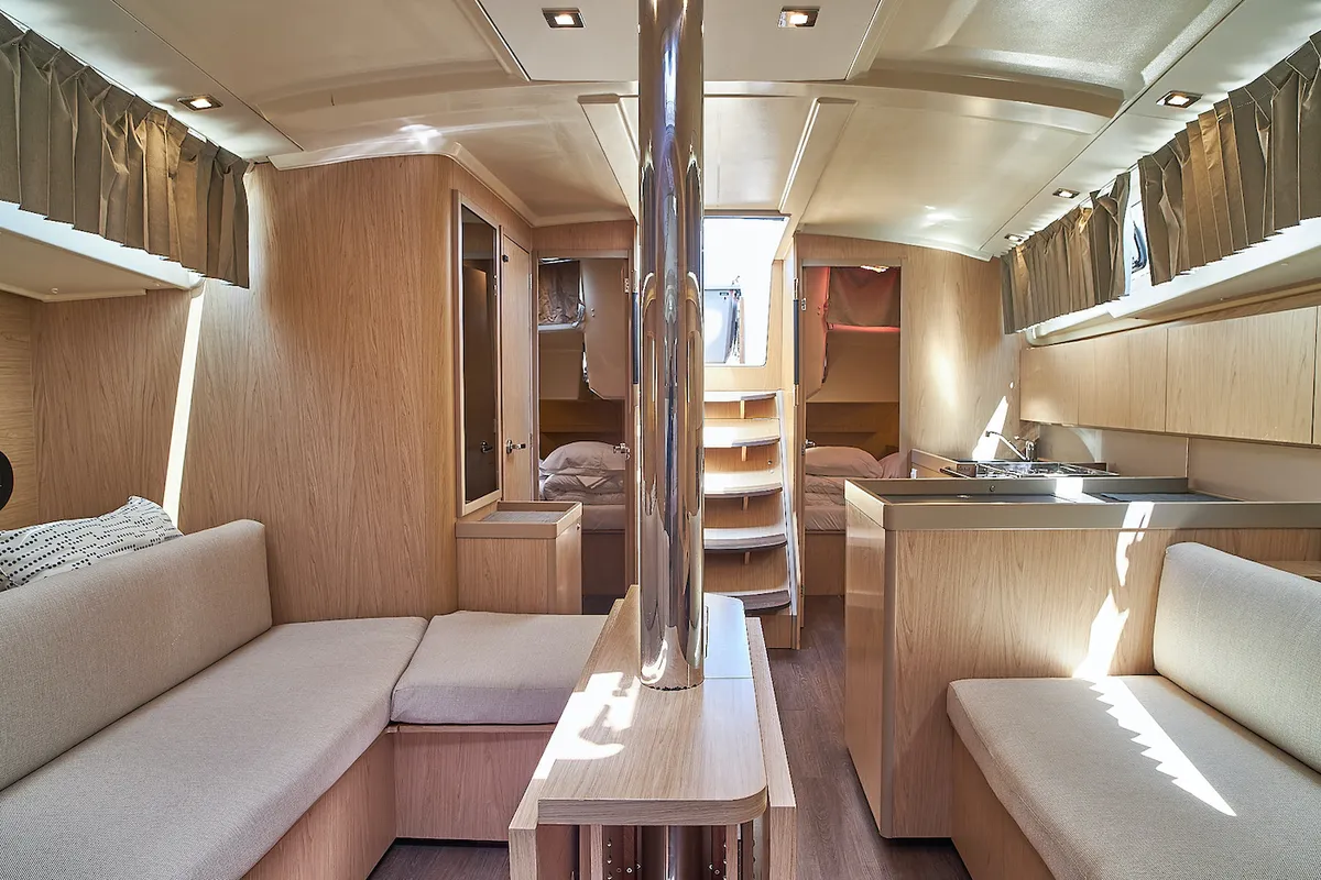 Salon of White Beauty, a Beneteau Oceanis 41.1 sailboat at Biograd na Moru, Croatia