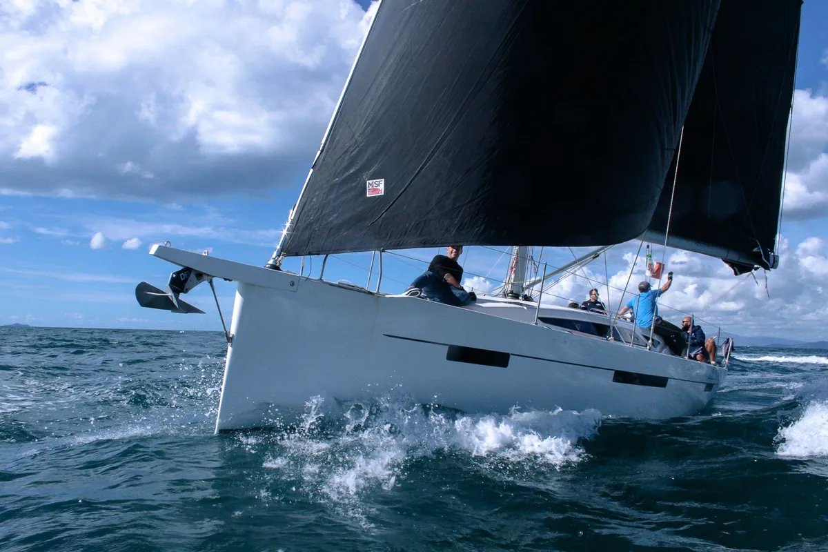 Exterior view of Larthia, a More 40 sailboat at Piombino, Italy