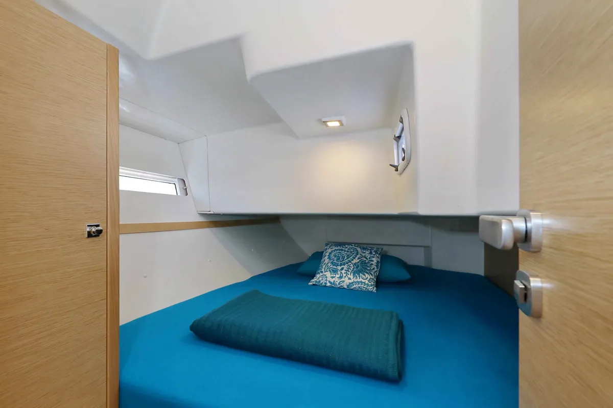Cabin on Larthia, a More 40 sailboat at Piombino, Italy