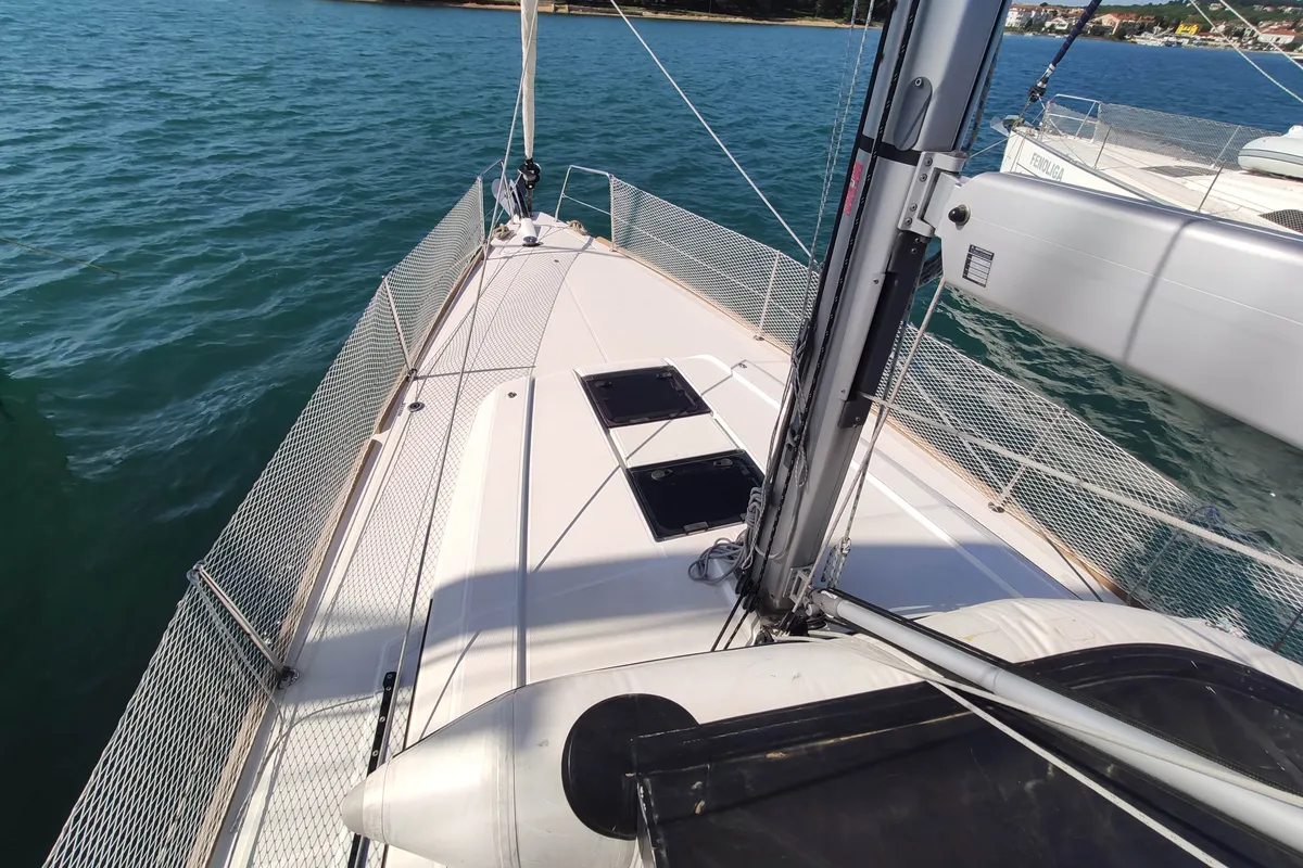 Deck of Citrea, a Beneteau Oceanis 38.1 sailboat at Medulin, Croatia