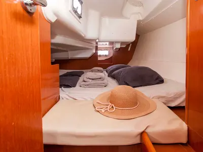 Cabin on Moody Blues, a Beneteau Oceanis 31 sailboat at Municipal Unit of Lefkada, Greece