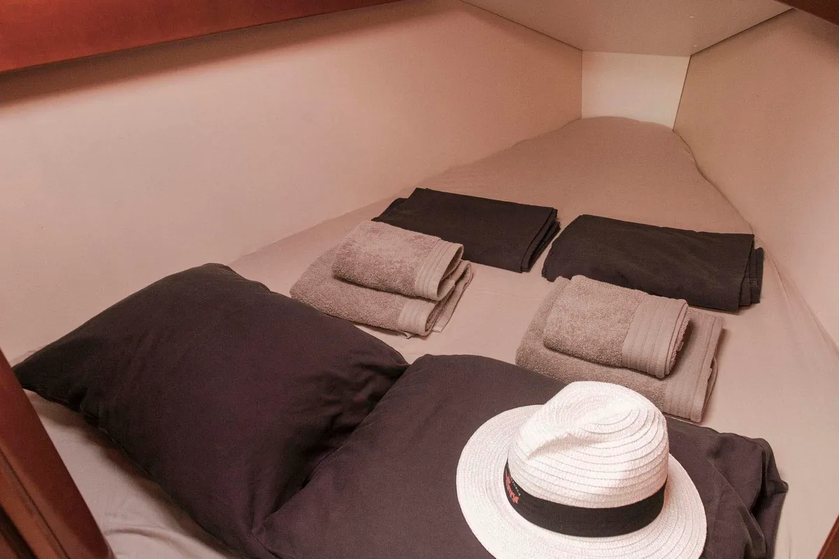 Cabin on Moody Blues, a Beneteau Oceanis 31 sailboat at Municipal Unit of Lefkada, Greece