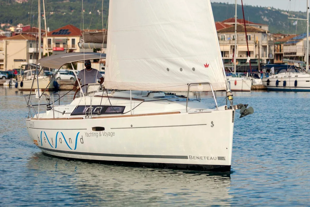 Exterior view of Moody Blues, a Beneteau Oceanis 31 sailboat at Municipal Unit of Lefkada, Greece