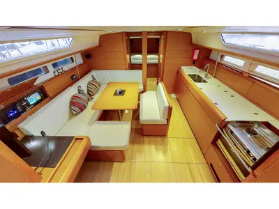 Salon of Hadi, a Jeanneau Sun Odyssey 469 sailboat at Athens, Marina Delta Kallithea, Greece