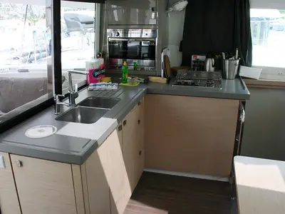 Galley of Admira, a Fountaine Pajot Lucia 40 catamaran at Seget Donji, Croatia