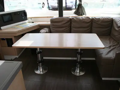 Salon of Admira, a Fountaine Pajot Lucia 40 catamaran at Seget Donji, Croatia