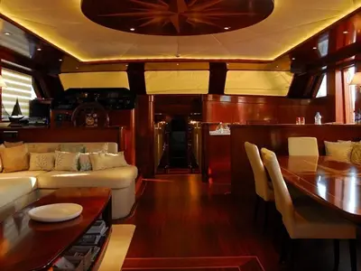 Salon of Gulet Custom built 183, a sailboat at Bodrum, Turkey