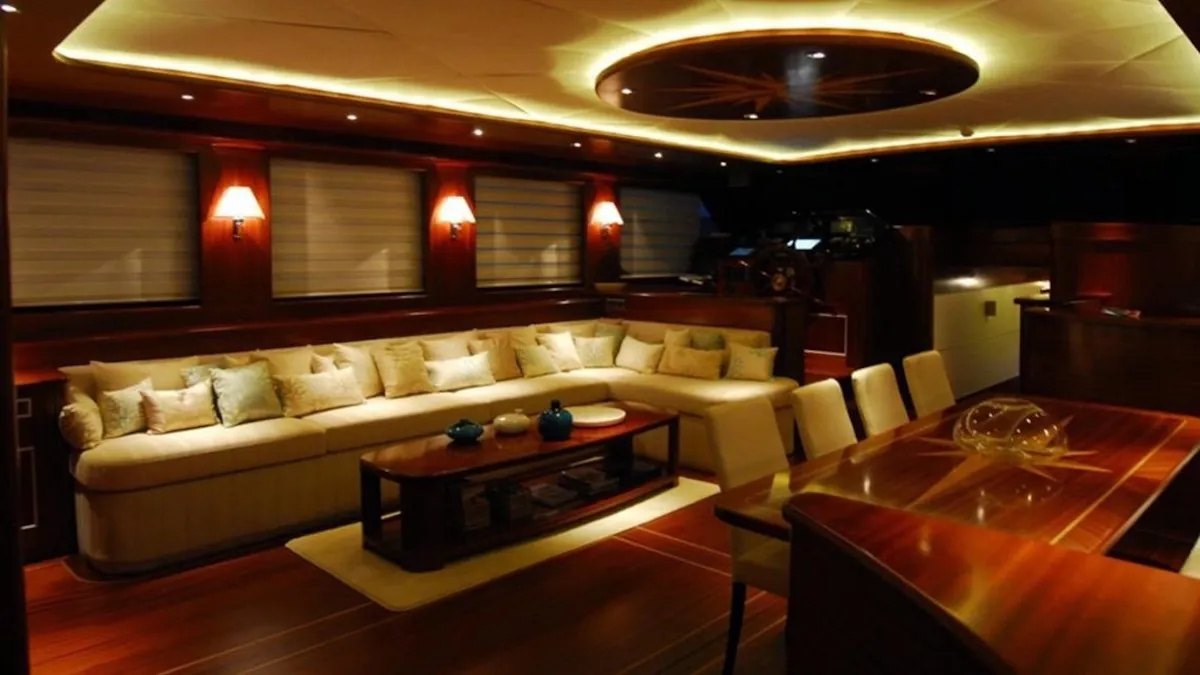 Salon of Gulet Custom built 183, a sailboat at Bodrum, Turkey