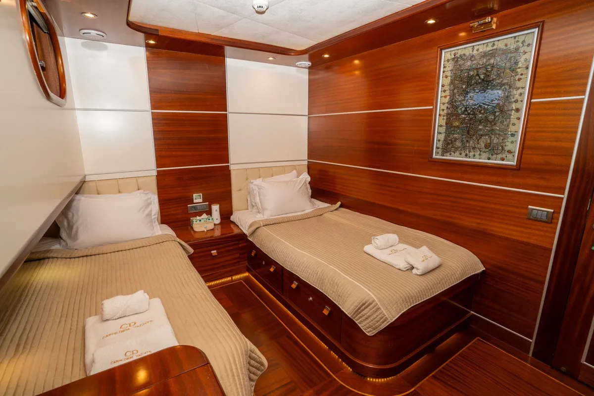 Cabin on Gulet Custom built 183, a sailboat at Bodrum, Turkey