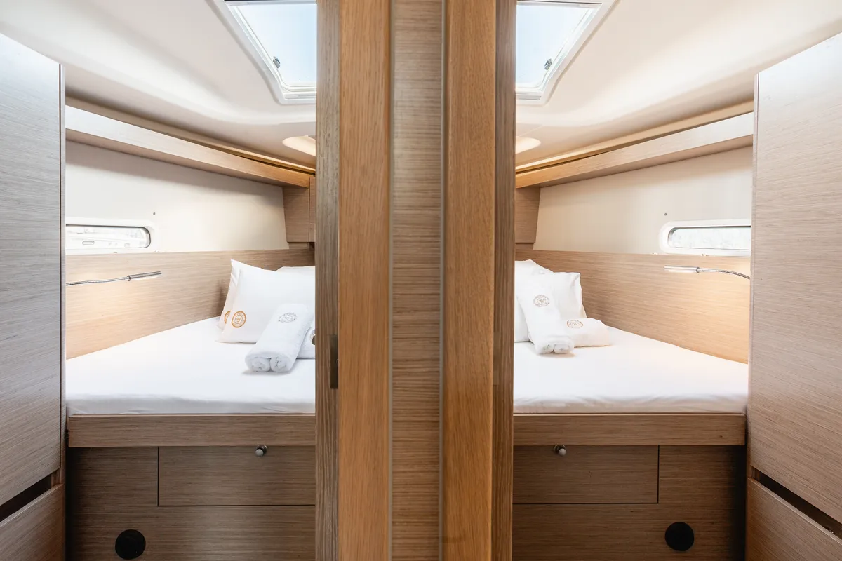 Cabin on Big Blue, a Hanse 458 sailboat at Grad Šibenik, Croatia