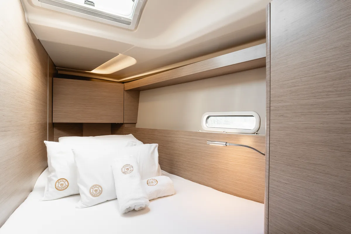 Cabin on Big Blue, a Hanse 458 sailboat at Grad Šibenik, Croatia