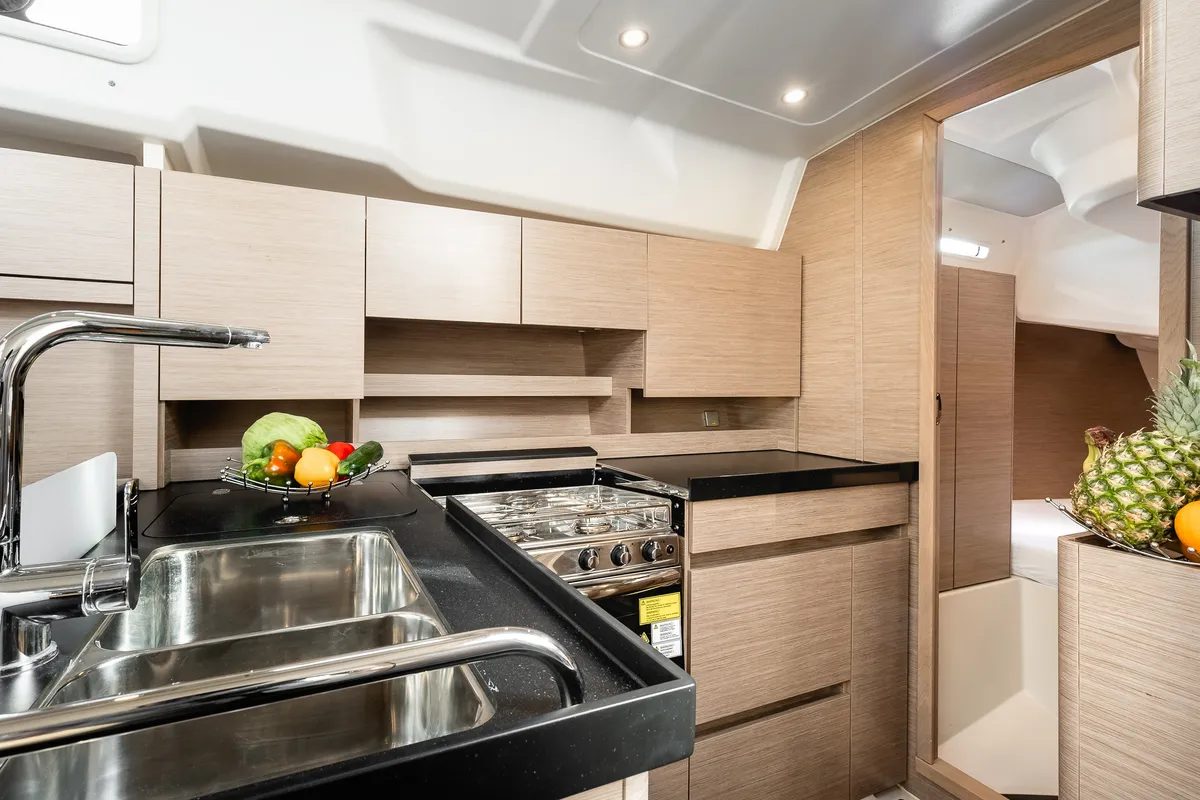 Galley of Big Blue, a Hanse 458 sailboat at Grad Šibenik, Croatia