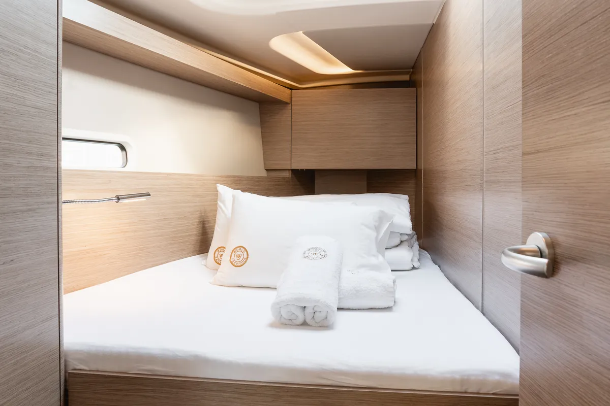 Cabin on Big Blue, a Hanse 458 sailboat at Grad Šibenik, Croatia