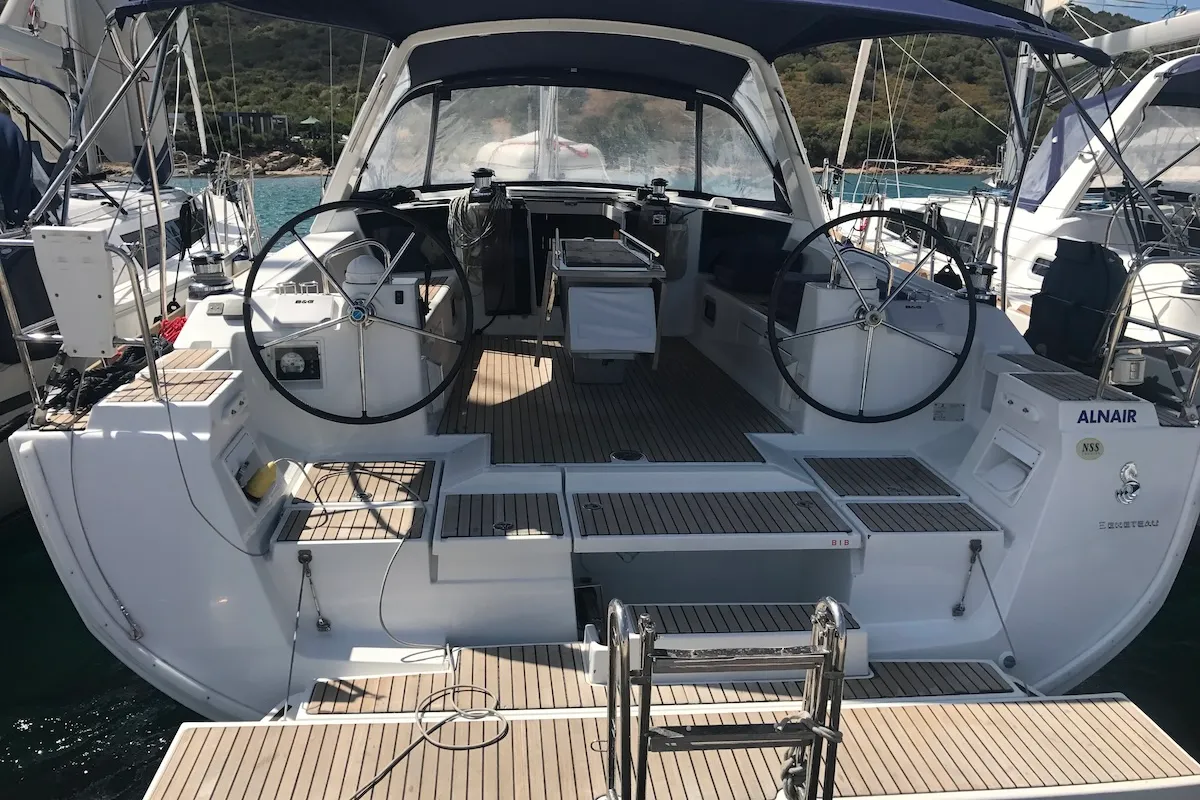 Exterior view of Alnair, a Beneteau Oceanis 45 sailboat at Tonnarella, Italy