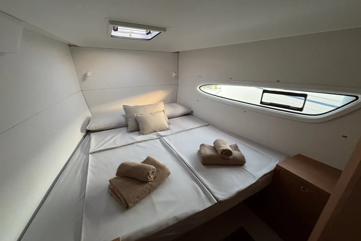 Cabin on Matì, a Excess 14 catamaran at Rodi Garganico, Italy